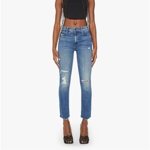 MOTHER The Swooner Ankle Fray Jean Weekend Warrior Mid Rise Stretch Sz 26